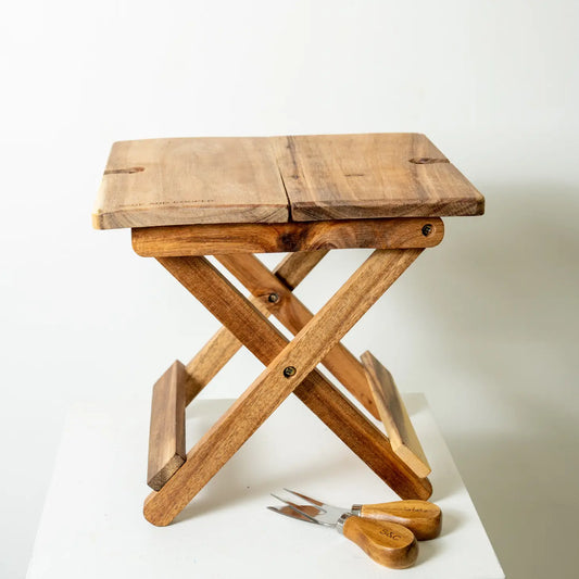 Foldable Cheese & Wine Table