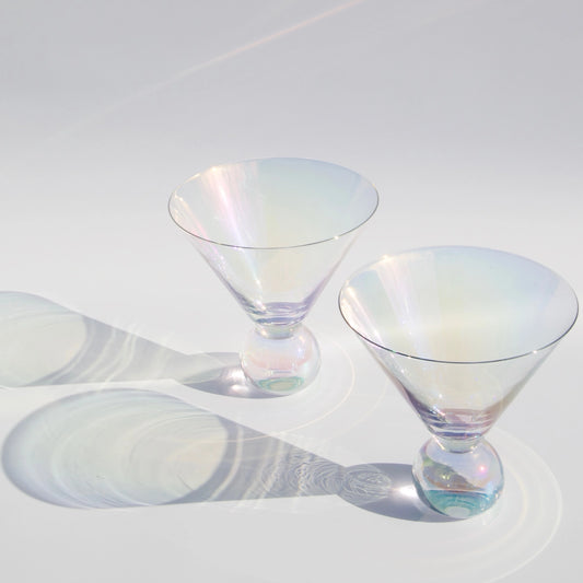 Iridescent Martini Glass Set